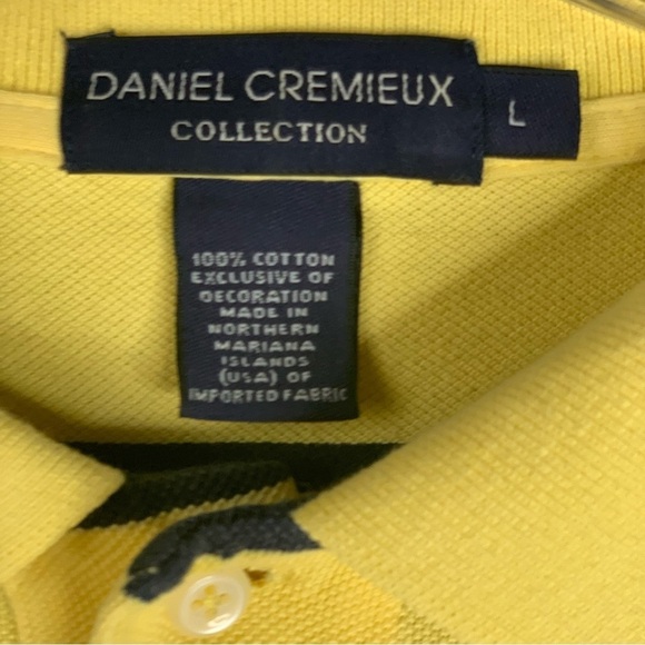 Daniel Cremieux Yellow with Thin Navy Stripes Polo Excellent Condition Sz Large - Picture 3 of 11